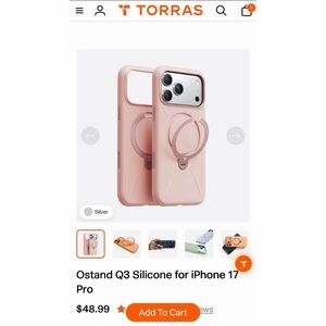 Stylish Pink Phone Case with Ring Holder